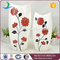 Rosas blancas y rojas Decoración china moderna del florero de la porcelana
